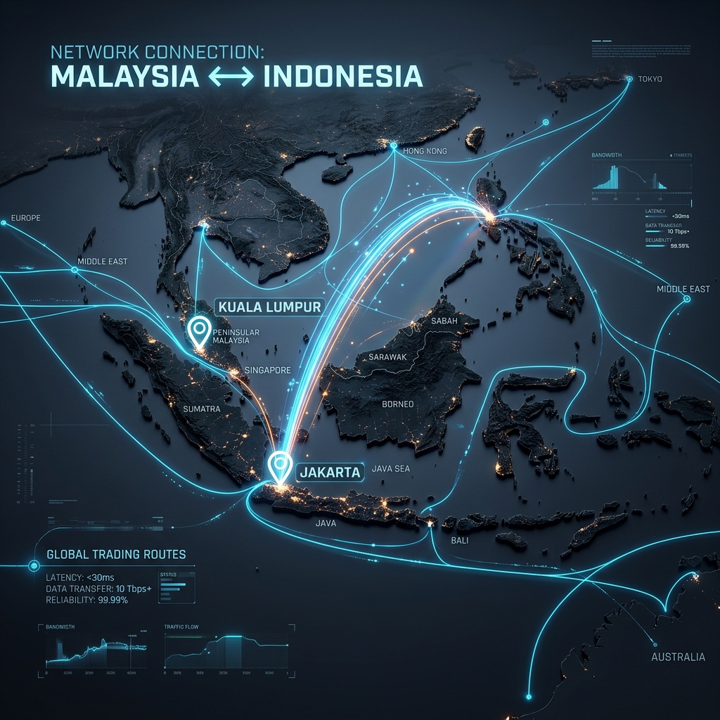 Malaysia and Indonesia trade sourcing connectivity map